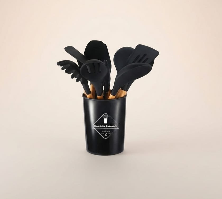 Silicone 12-Piece Wooden Kitchen Set